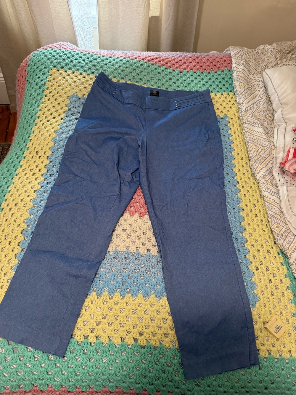 JM Collection Classic Straight-Leg pants in Blue